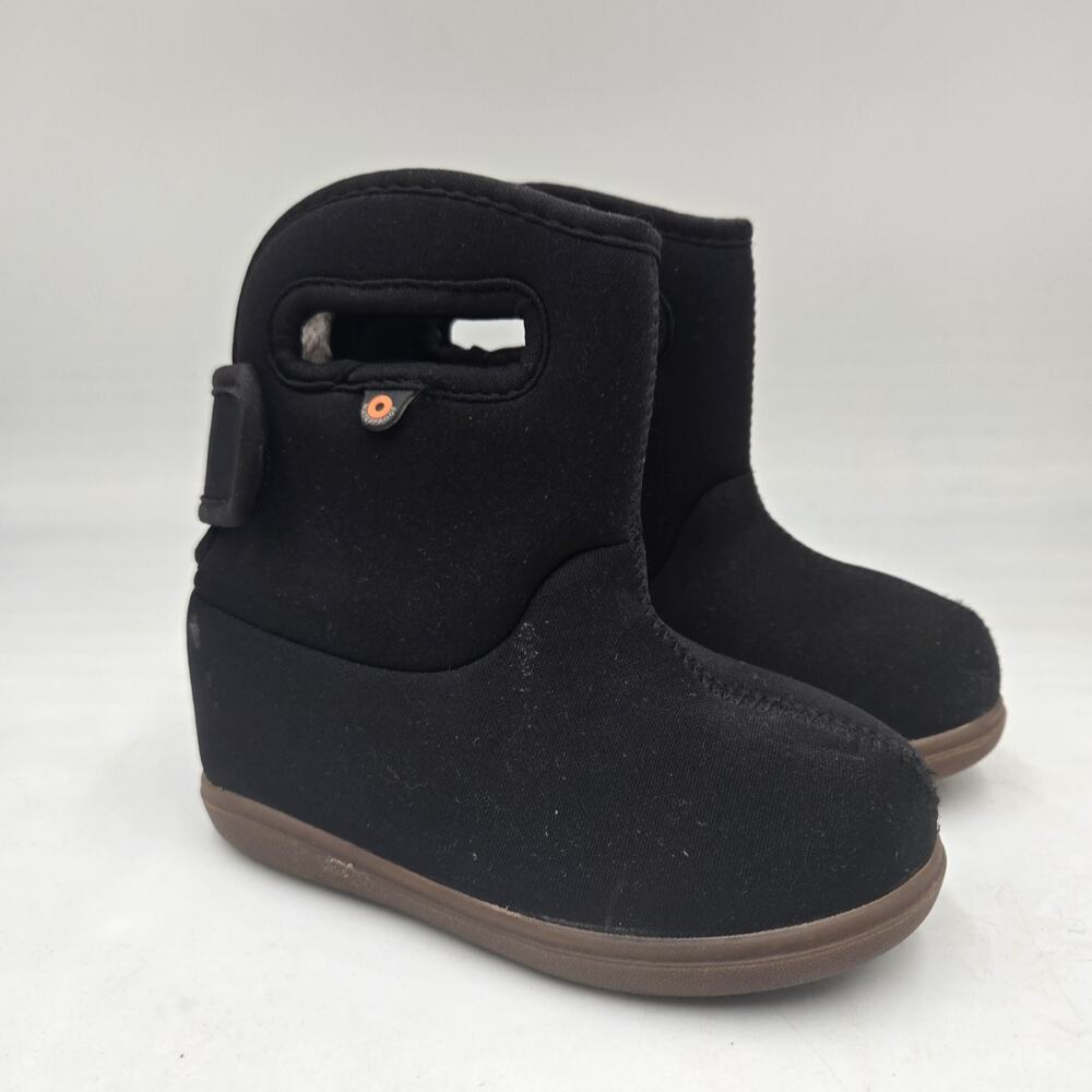 Bogs B-Moc II Solid Black Waterproof Insulated Infants Winter Boots Size 8